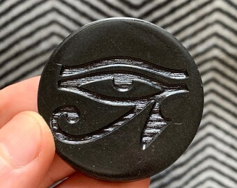 Orgonite®  Eye of Horus Mini Disc - Orgone Generator® - EMF Shield - Black Shungite