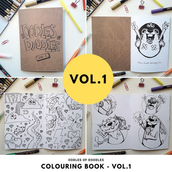 Oodles Of Doodles Vol 1 A5 Colouring Book Doodles Etsy Oodles Of Doodles Vol 1 A5 Colouring Book Doodles Etsy