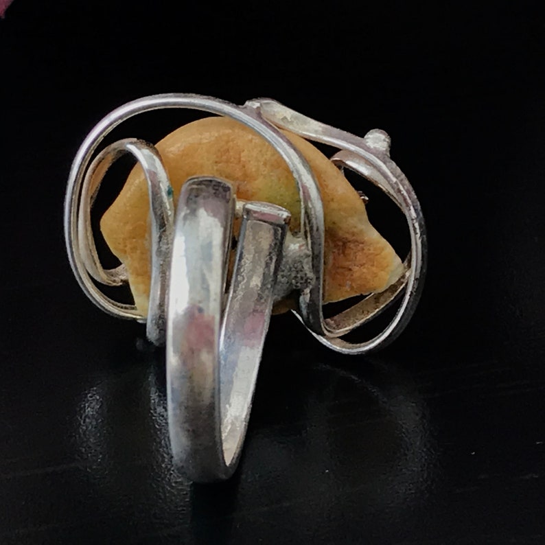 Genuine Baltic Amber Ring Silver Ring Amber Milk Amber Adjustable Ring Braided Gemstone Butterscotch toffee amber