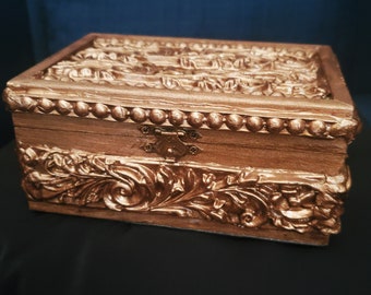 wooden box classic handcraft design , Storage box, Jewelry Box,  gift.