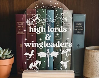 Book Boyfriend Aesthetic | High Lords and Wingleaders Shelf Sitter | ACOTAR Fourth Wing Inspired Decor | BookTok Romantasy Gift