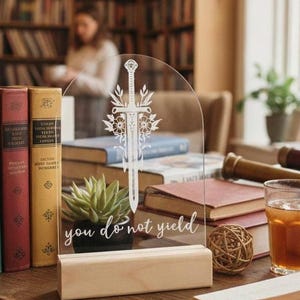 You Do Not Yield | Throne of Glass Inspired | Shelf Sitter | Aelin Fireheart | BookTok Romantasy Decor | Bookish Things | TOG Gift | Bookend