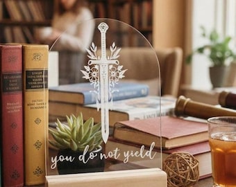 You Do Not Yield | Throne of Glass Inspired | Shelf Sitter | Aelin Fireheart | BookTok Romantasy Decor | Bookish Things | TOG Gift | Bookend
