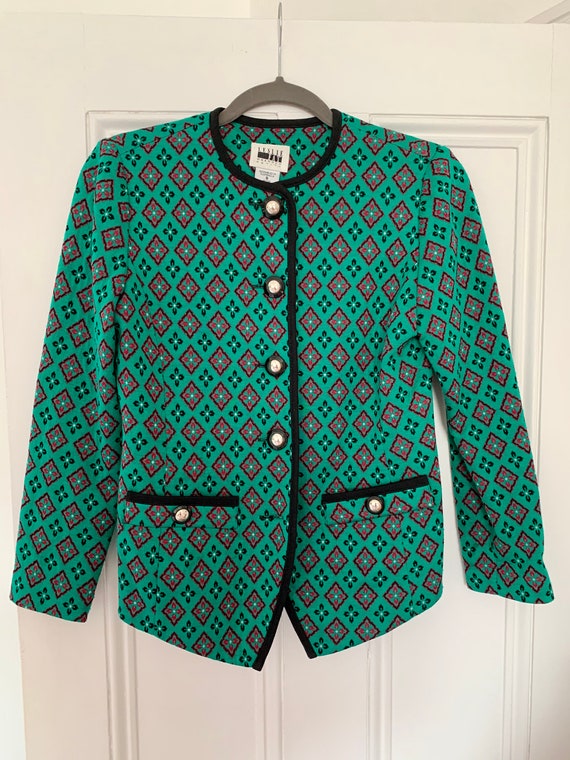 Leslie Fay 1980s Vintage Green Jacket