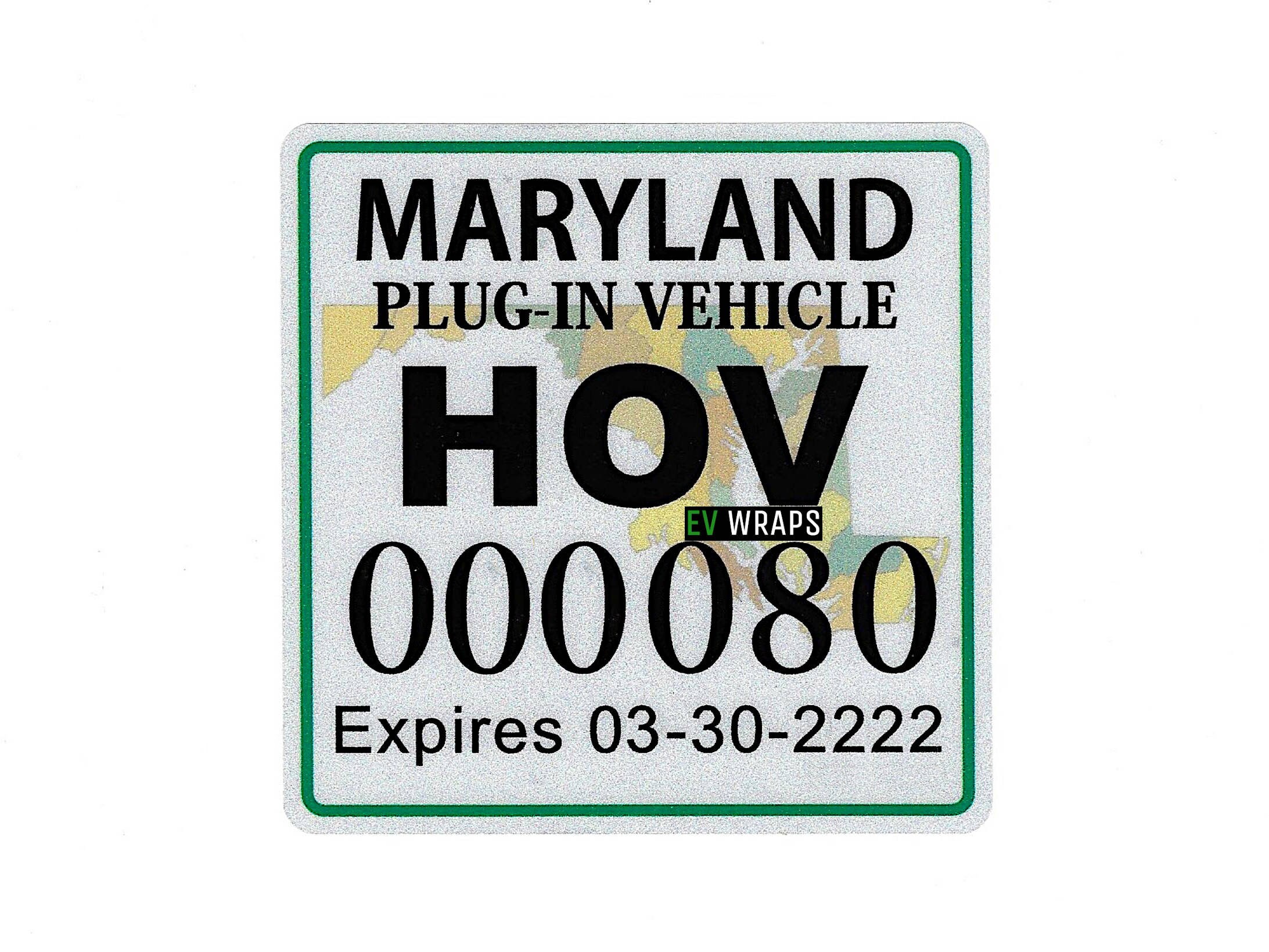 Maryland HOV Stickers Protection Film Etsy UK