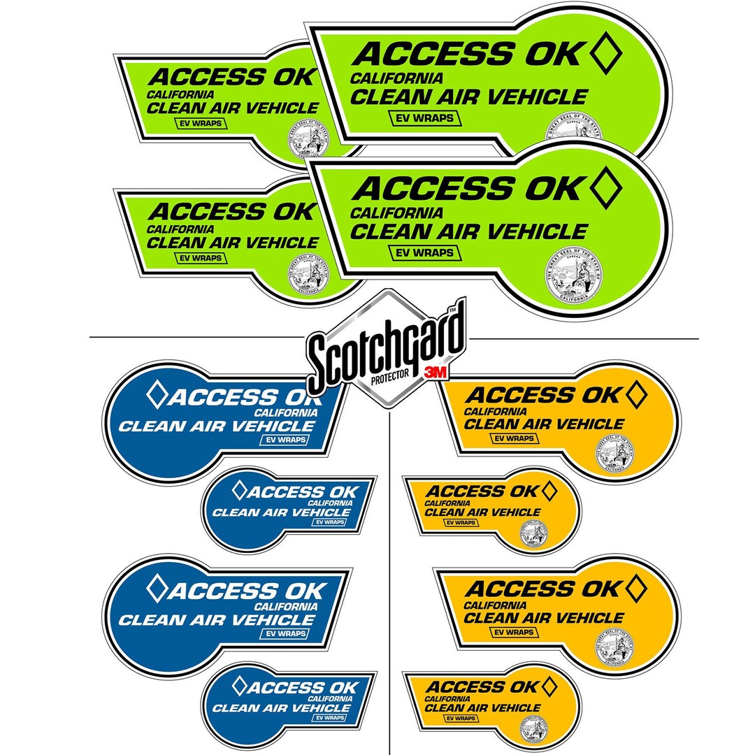 California HOV Stickers 3M Paint Protection Film Etsy