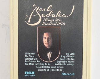 Neil Sedaka – Neil Sedaka Sings His Greatest Hits - 8 Track Tape  *Used/Untested* Pop, Ballad