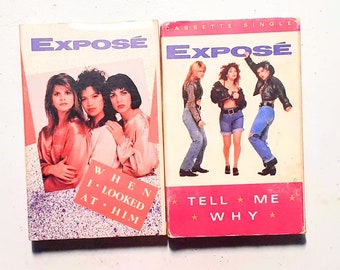 Lot von 2 EXPOSE Singles Kassetten - Sag mir warum und wann ich ihn ansah (1989) EX