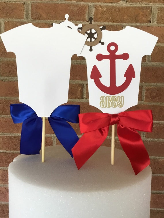 Ahoy Cake Topper Nautical Theme Cake Topper Baby Shower Nautical