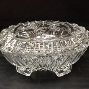 Lead Crystal Footed Trinket Dish, 1960&#39;s, French Vintage