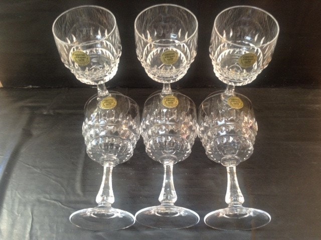 Cristal d'arques, 18 Cl Verres Rouges, Montmartre, Set Of Six, Boxed, Inutilisé