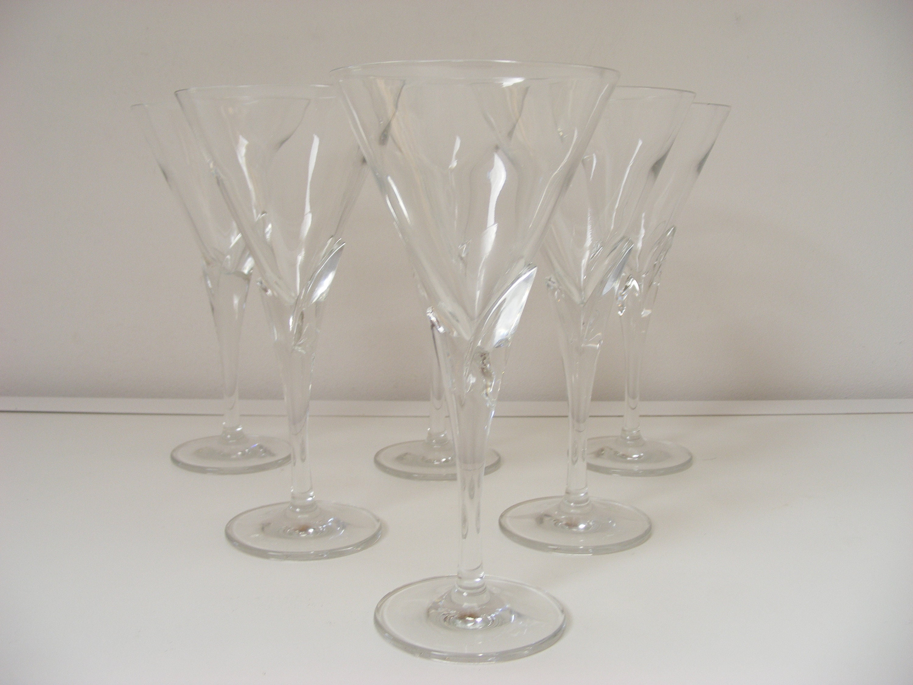 Pétales/Cocktail de Griffes Coupes Champagne à Pieds, Verre Transparent, Pétale Tige Griffe, Ensembl