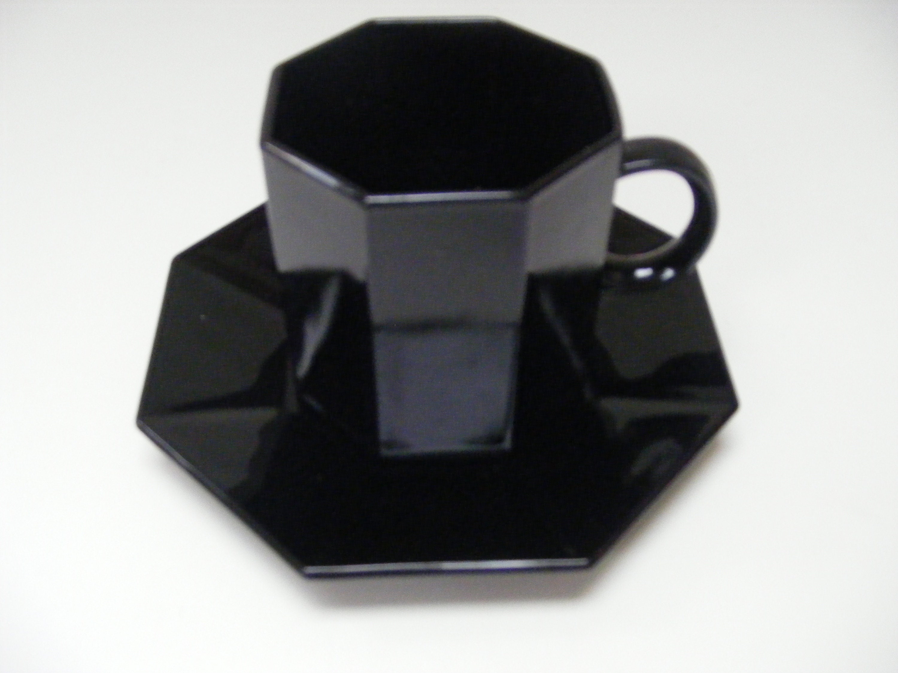 Arcopal Octime Black Cup & Saucer, Single, Great Condition