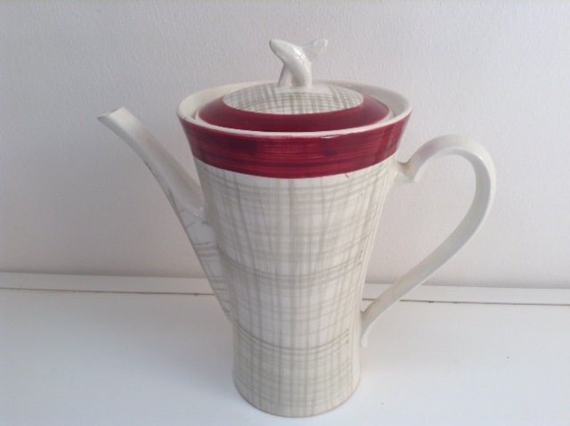 Vintage Français Sarreguemines Grande Cafetière - Aigremont Millésime, Années 1950