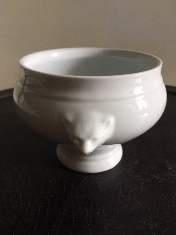 Lions Head Français Onion Soup Bowl, Porcelaine Traditionnelle Cnp, Années 1970, Individuel Unique