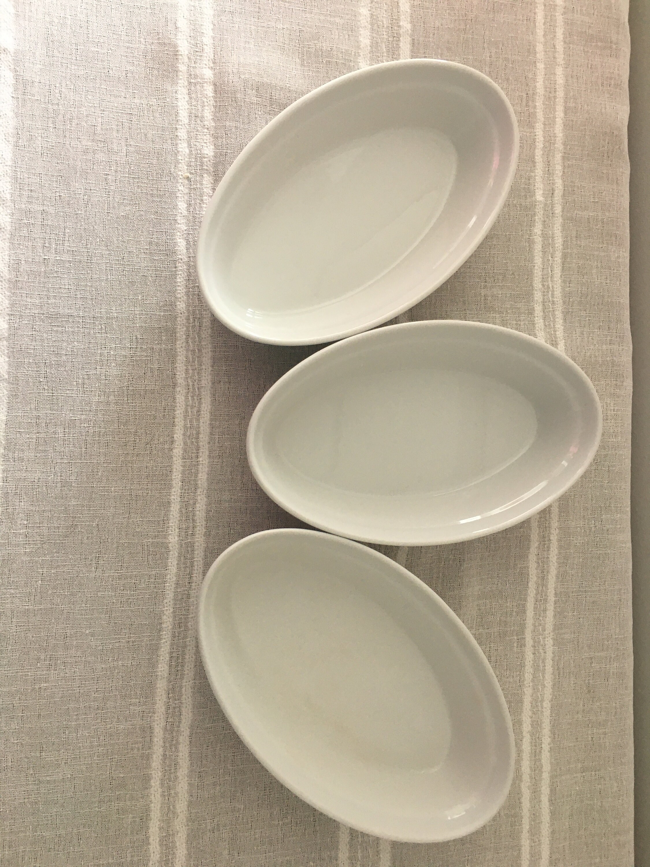 Pilivuyt Oval Veg/gratin Dishes, Set of Three, Whiteware Pilivuyt Oval Veg/gratin Dishes, Set of Three, Whiteware