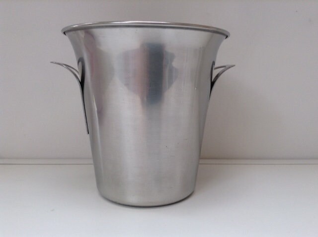 Champagne/Wine Ice Bucket, Inox Stainless Steel, Français Vintage, Années 1960, Qualité Restaurant