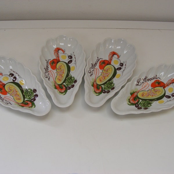 Avocado Dishes, Set of Four, L'Hirondelle, Beautiful Design