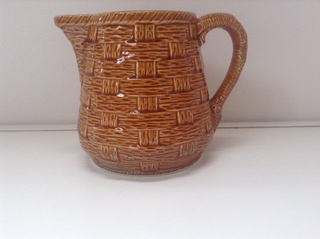 Digoin Sarreguemines Ironstone Pitcher/Jug - Chestnut Brown, Beautiful Français Vintage, Années 1950