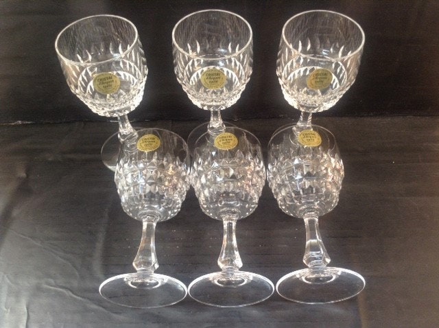 Cristal d'arques, Verres à Vin Blanc, 12.5Cl, Montmartre, Ensemble de Six, 1976, Unused, Boxed