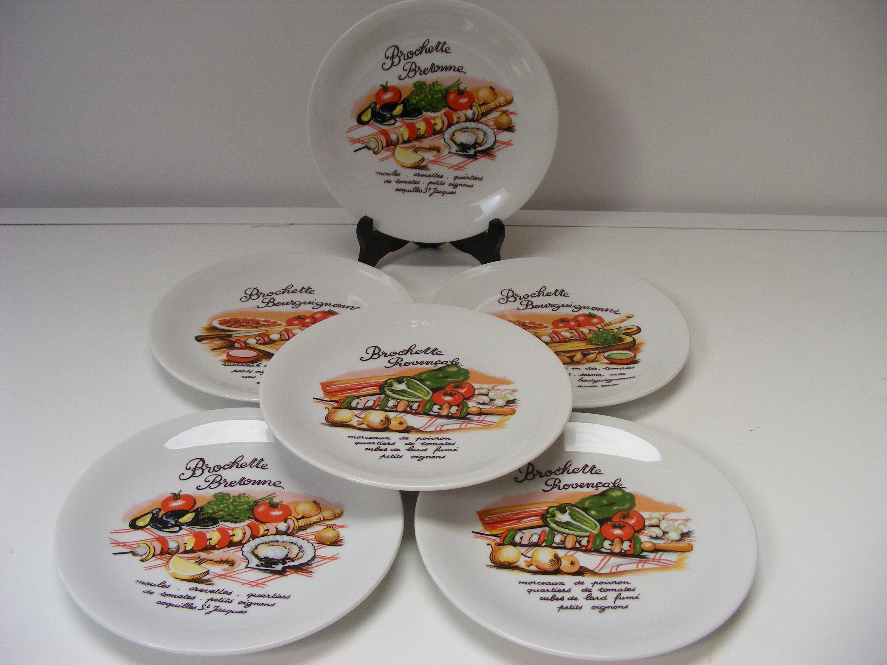 starter Plates, L'hirondelle, Set Of Six, Amuse Bouches, Appetiser, Français Cuisine Descriptions, A