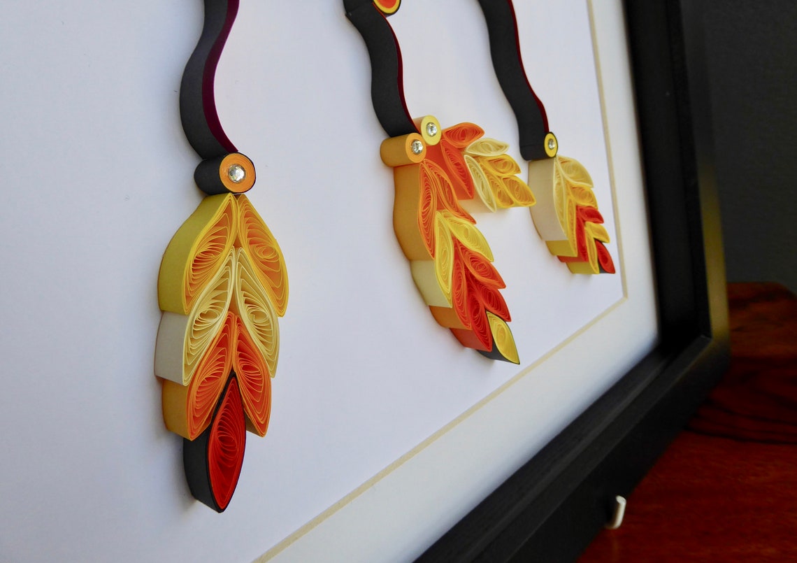 Dream Catcher Quilling Art Shadow Box Wall Art Quilling Etsy