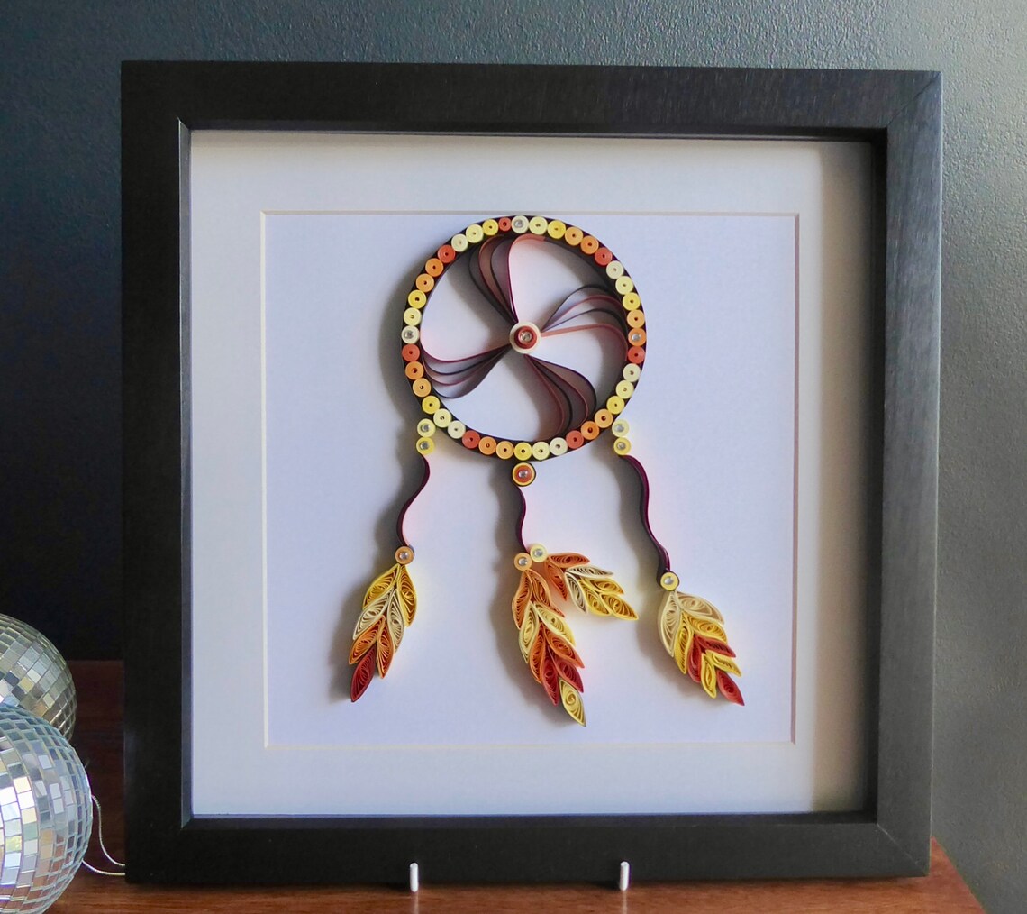Dream Catcher Quilling Art Shadow Box Wall Art Quilling Etsy