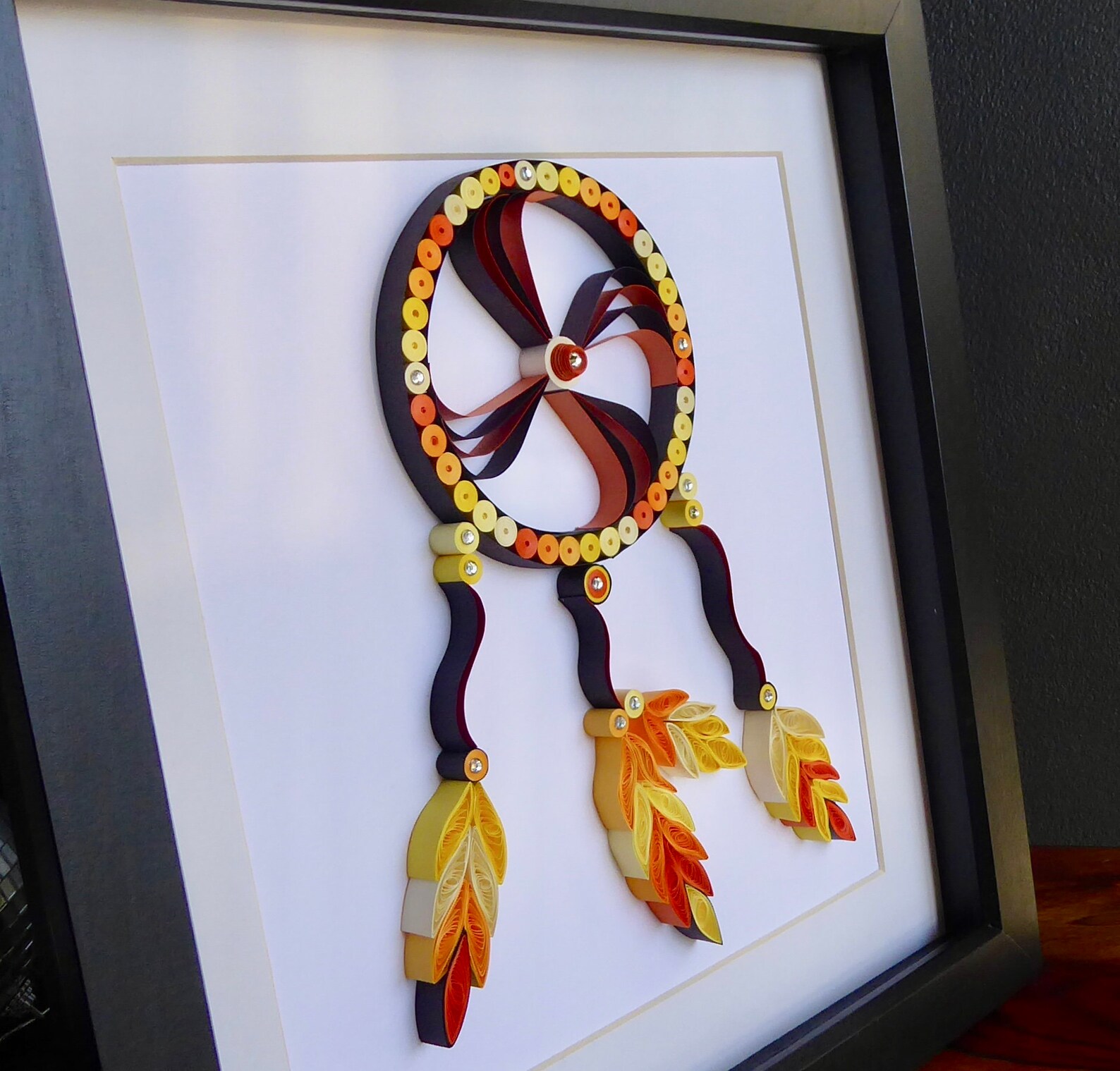 Dream Catcher Quilling Art Shadow Box Wall Art Quilling Etsy