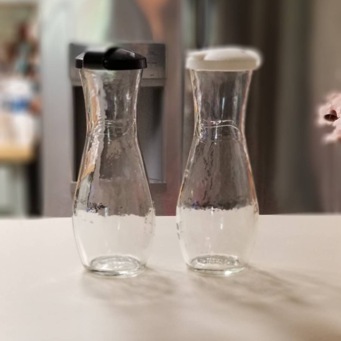 Vintage Good Seasons cruets set of 2 decorated glass salad Etsy