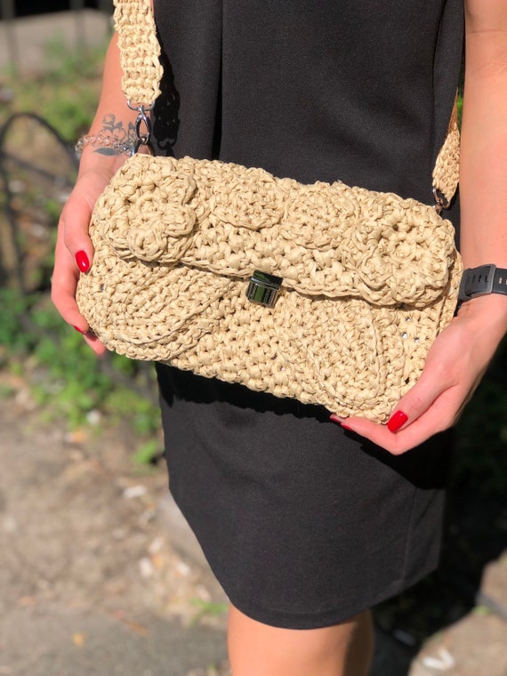 raffia crossbody bag