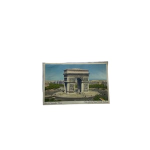 Vintage Arc De Triomphe Paris TWA Estándar topográfico Postal