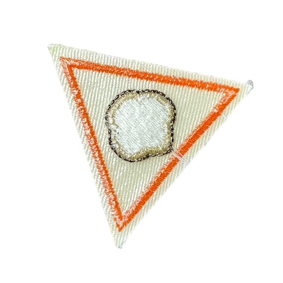 Vintage Triangular Embroidered Patch Orange Borde… - image 2