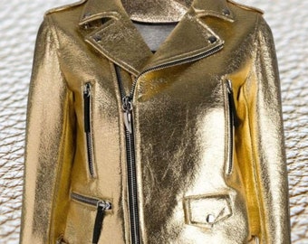 Giubbotto Donna In Pelle Di Agnello Bianca - Lust Real Leather - Stile Biker Classico Elegante