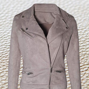 Lambskin Suede Leather Jacket For Women Classic Fashion Casual Suede Jacket Biker Suede Leather Jacket  Handmade Western Suede Jacket WSJ14