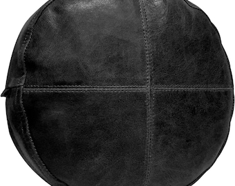 Handmade Round Leather Cushion Cover Sofa Cushion Decorative Circle Pillow Cover For Living Room & Bedroom Housewarming Gift Throw Case RPC9