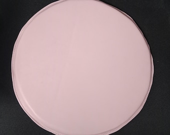 Genuine Lambskin Leather Chair Pad - Pink Round Seat Cushion