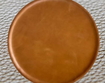 Real Lambskin Tan Leather Chair Pad Dinning Seat Pad For Office Best Housewarming gifts Handmade Rounded Shade Chair Pad Stool Seat Pad CP1