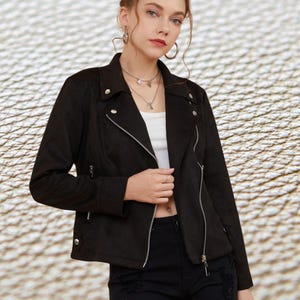 Women Genuine 100% Lambskin Suede Leather Jacket Stylish Suede Trucker Jackets Classic Fashion Suede Leather Jacket Motorcycle Jacket WSJ17