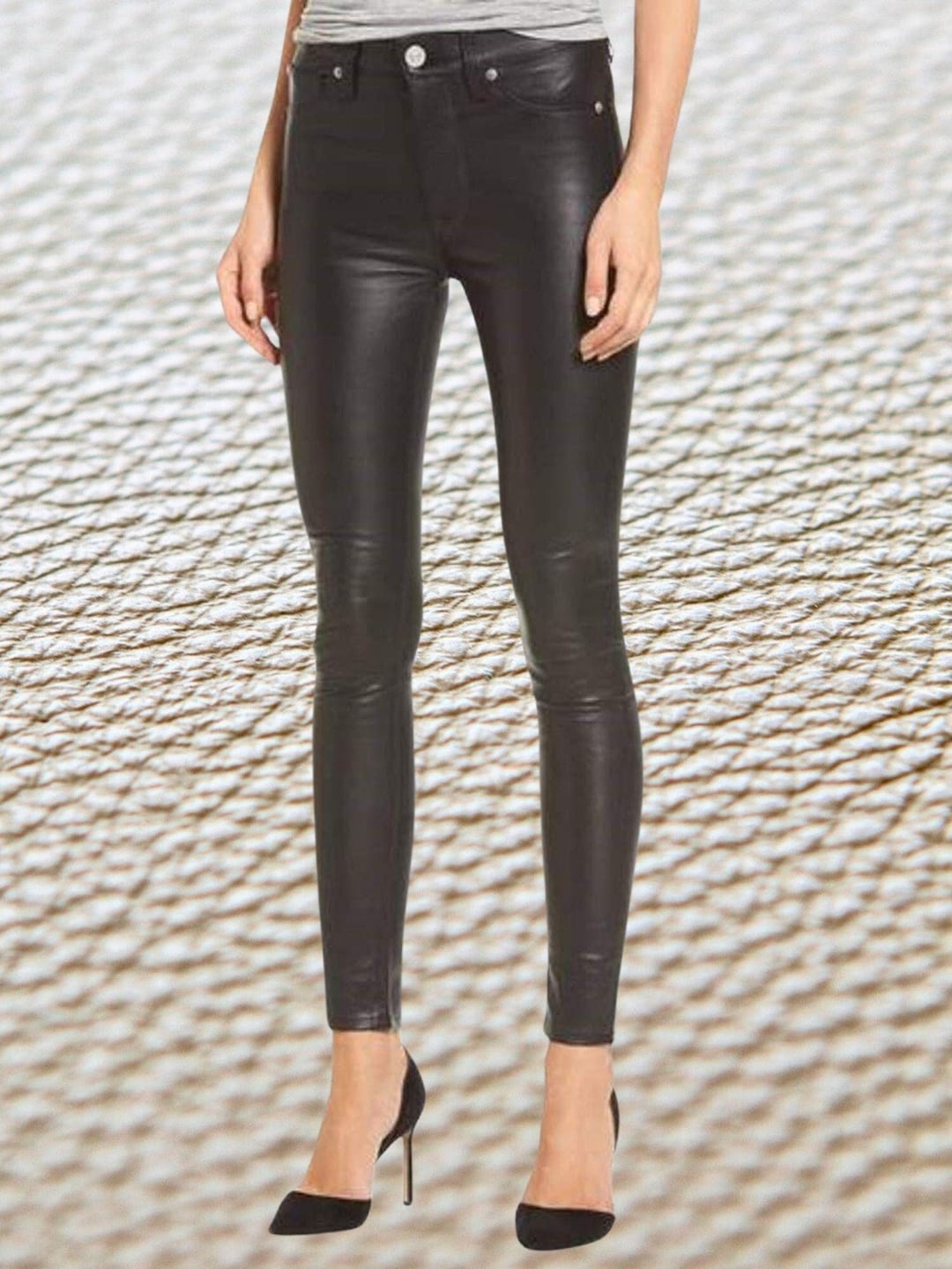 Genuine Lambskin Leather Pants: Women's Skinny Biker Trousers - Etsy