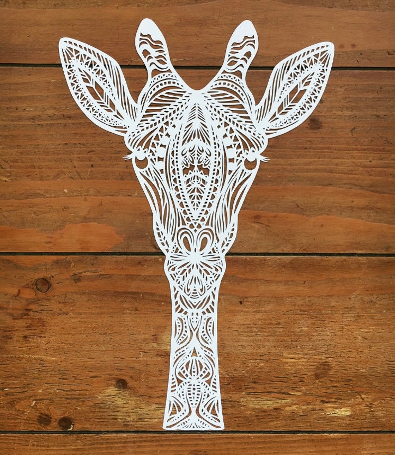 Giraffe Mandala Papercutting Template Geometric Papercut | Etsy