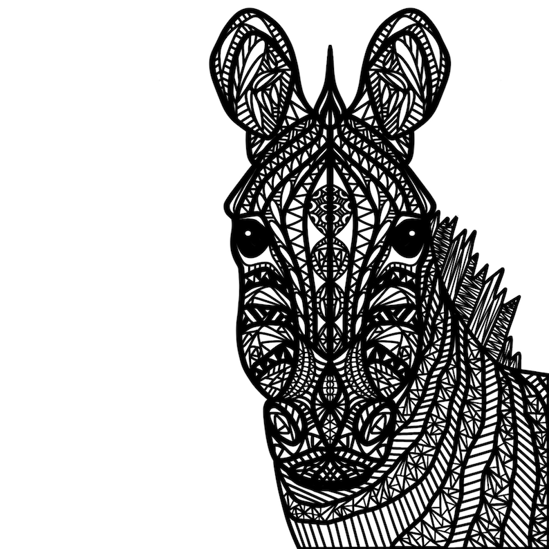 Download Zebra Mandala Papercutting Template Geometric Papercut | Etsy