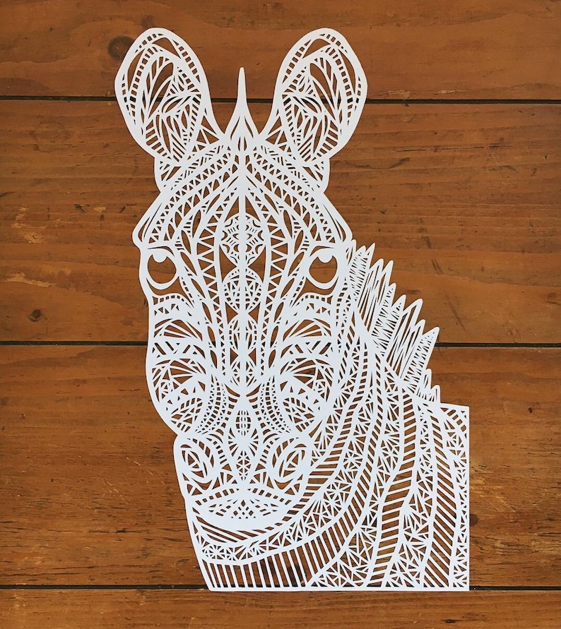 Download Zebra Mandala Papercutting Template Geometric Papercut | Etsy