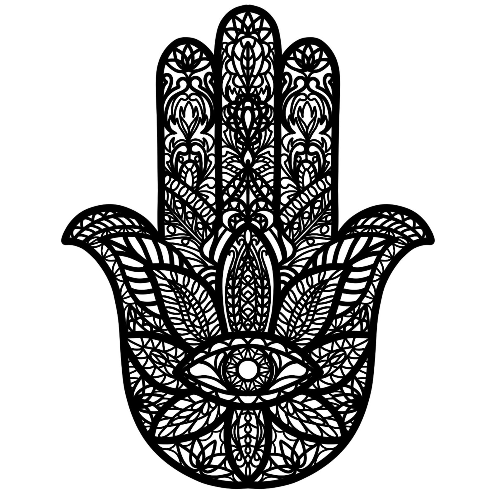Hamsa Mandala Henna Papercutting Template Papercut Pattern Digital ...