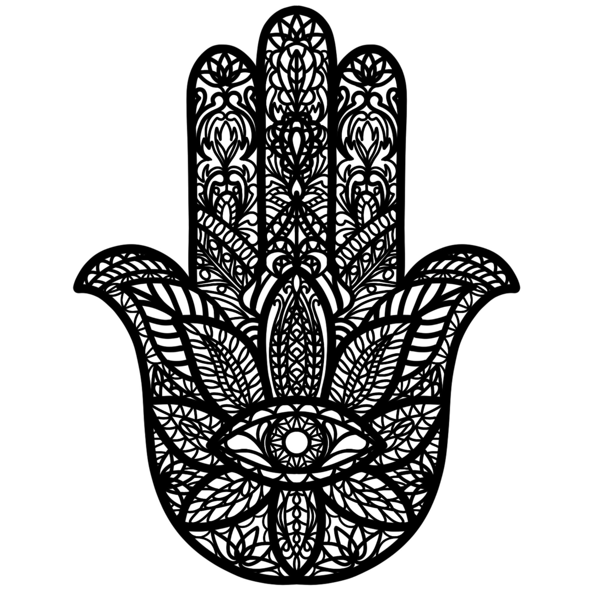 Hamsa Mandala Henna Papercutting Template Papercut Pattern Digital ...