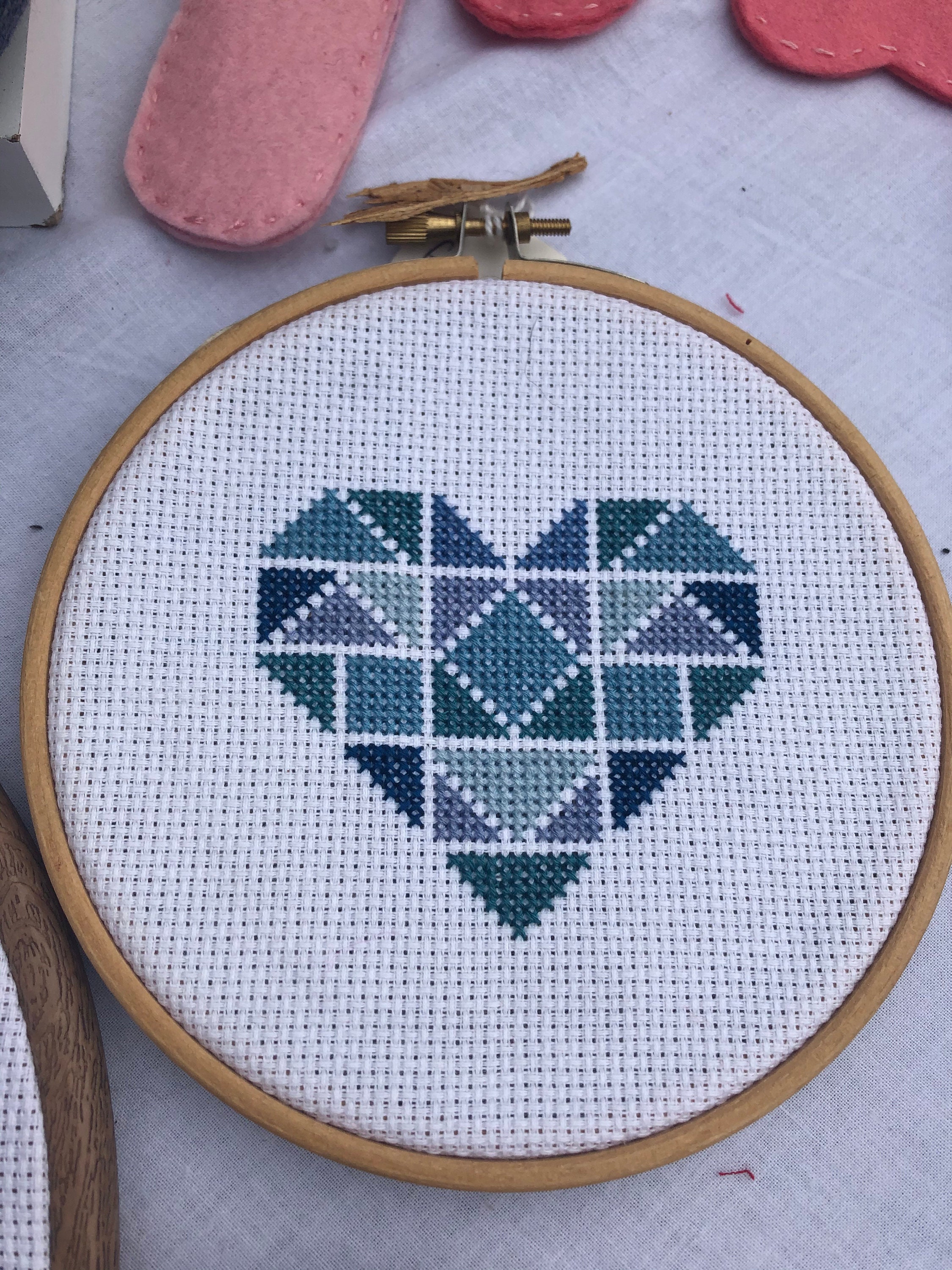 Cross stitch heart | Etsy