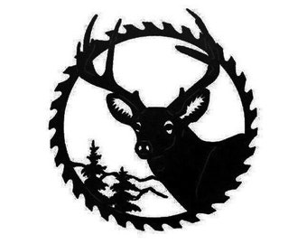 Buck Mountain Sawblade - Metal Wall Art