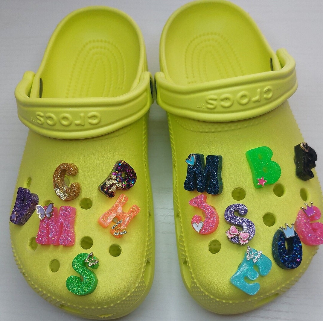 Embellished Custom Letter Charms, Letter Shoe Charms for Clogs