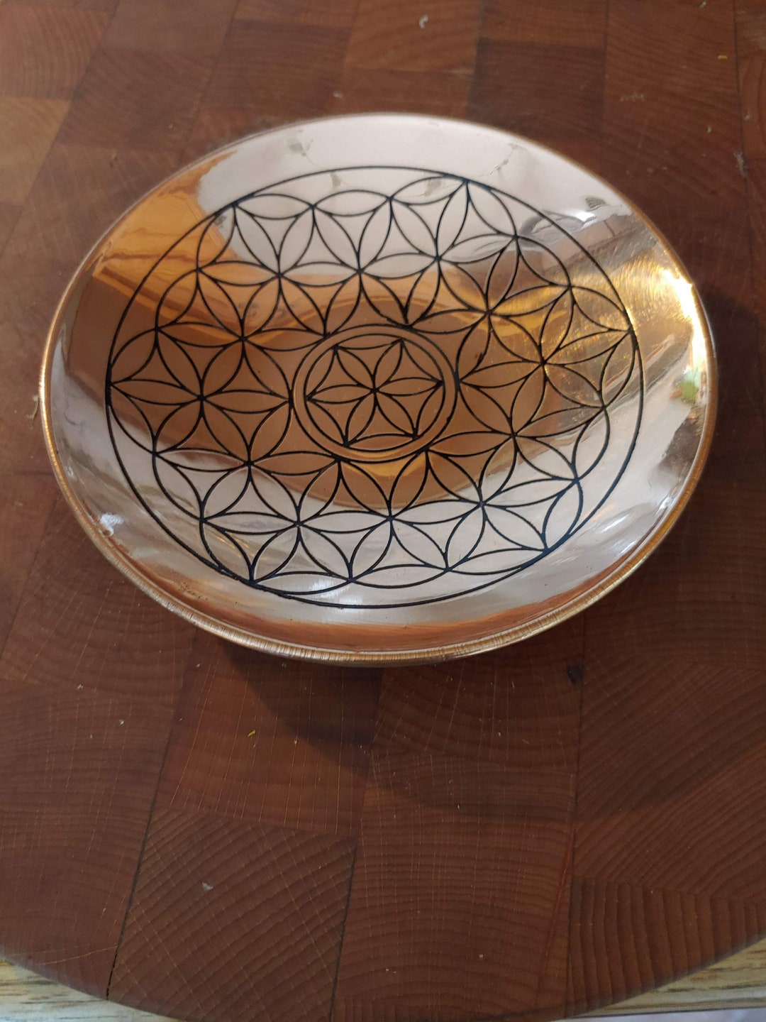 Solid Copper Flower of Life Etsy