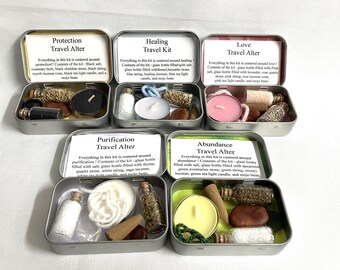Travel Alters choose from Protection, Healing, Love, Abundance, and Purification