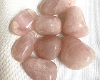 Rose Quartz Tumbled Stones (#15) Beautiful Large Pieces Tumbled Rose Quartz